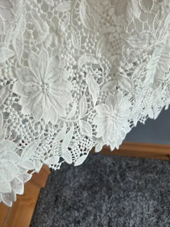 Fashion Nova Isn't She lovely White Strapless Lace Midi Dress Size Medium - Picture 5 of 15